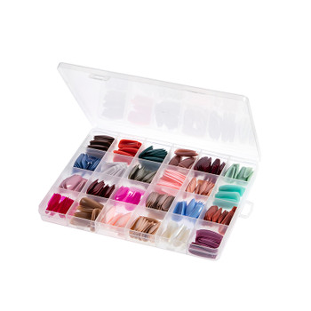 multi color long acrylic coffin nails
