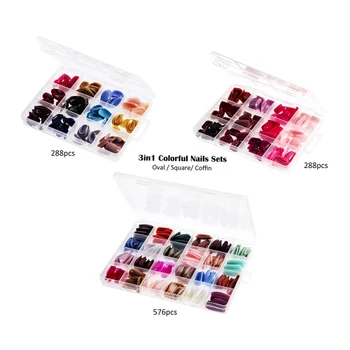 BPN111315 square, oval and coffin nail set assortment
