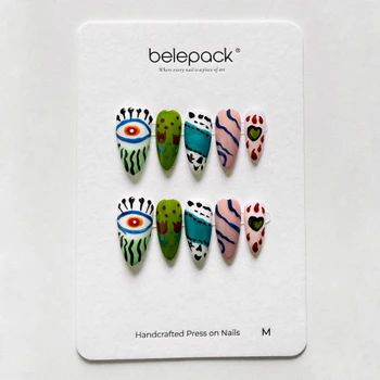 Multicolor Graphic Press-On Nails, product view 2.