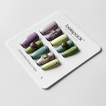 Belepack BLP026 2D Pop Art Nails - 45 Degree Aesthetic View showing 5 layer gel thickness