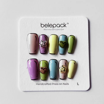 Pastel Pop Art Press-On Nails, product view 1.