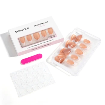 BP019 nail set with 24 press-on nails, adhesive tabs and a nail file