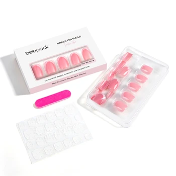 BP022 nail set with 24 press-on nails, adhesive tabs and a nail file