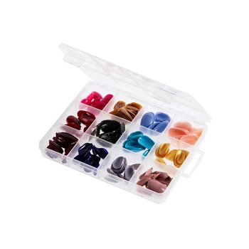 Multicolor Short Oval Press-On Nail Set in the BPN13 divided box