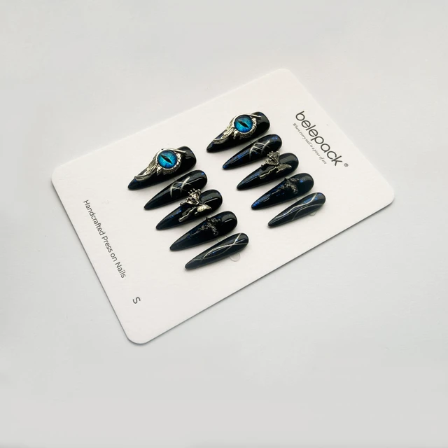 Black & Blue Eye Art Press-On Nails