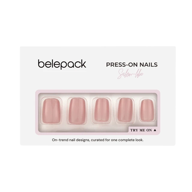 Nude Pink Shimmer Short Square Press-On Nails