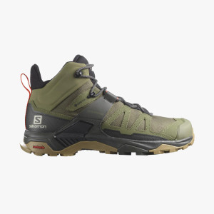 SALOMON Hiking Shoe X Ultra 4 Mid GTX Wide M Deep Lichen Green / Peat / Kelp SALOMON Hiking Shoe X Ultra 4 Mid GTX Wide M Deep Lichen Green / Peat / Kelp