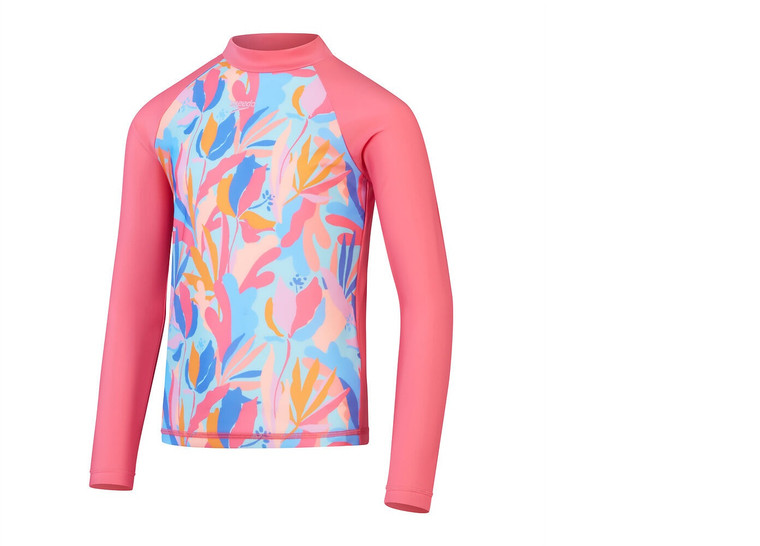 Girls Printed Long Sleeve Rash Top