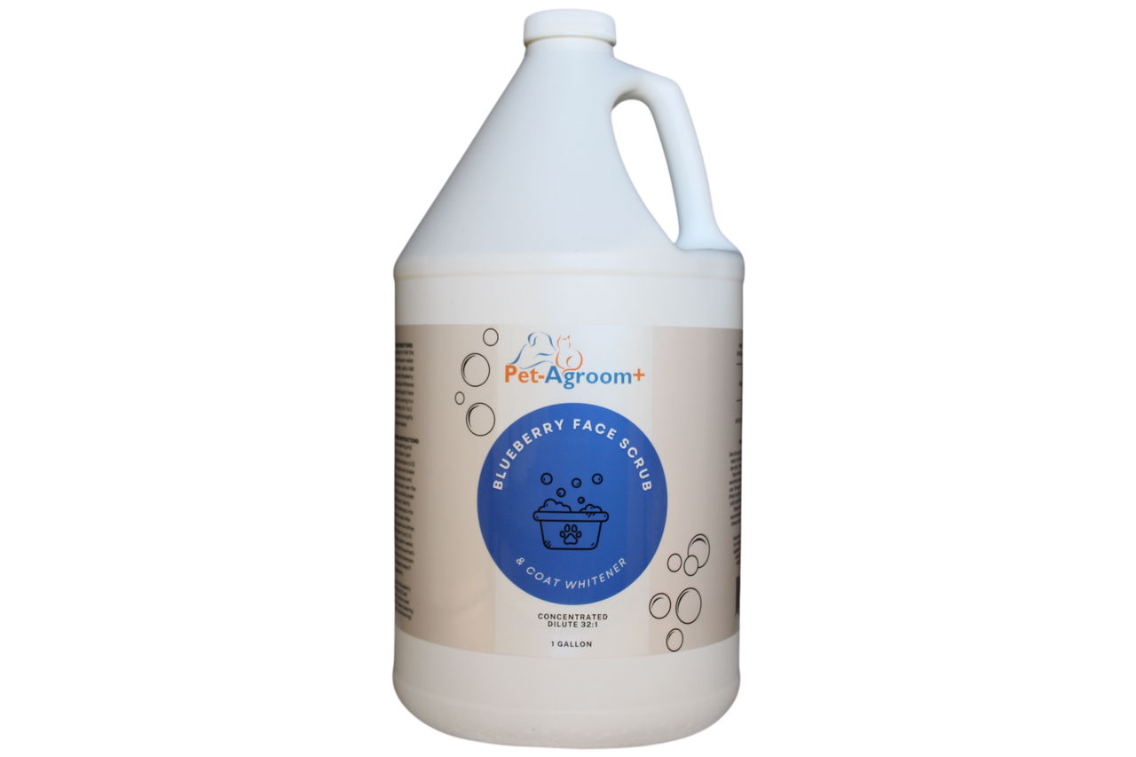 Pet-Agroom+ Blueberry Face Scrub & Coat Whitener 32:1 Shampoo - Gallon-1757966619