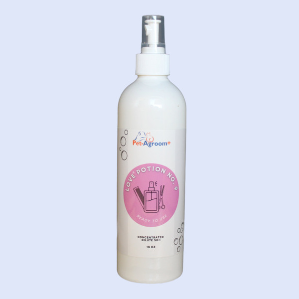 Pet-Agroom+ Love Potion No. 9 - Finishing and Scissoring Spray - 16 oz. Pet-Agroom+ Love Potion No. 9 - Finishing and Scissoring Spray - 16 oz.