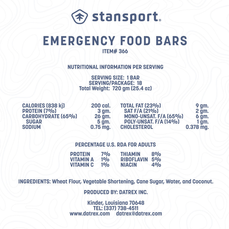 STAN FOOD BARS 3600 CALORIES  (366)