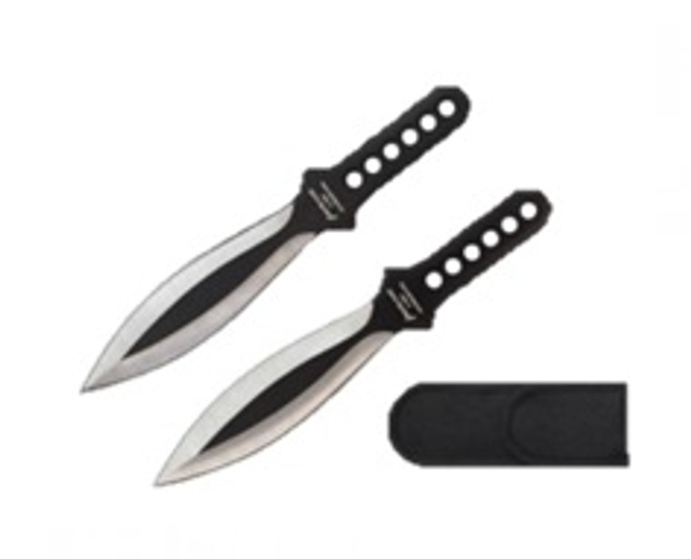 WJ 2PC SET BLACK SILVER WINGS  (A-0001-2BK)