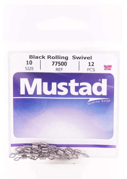 MUSTAD BLACK ROLLING SWIVEL (77500-)