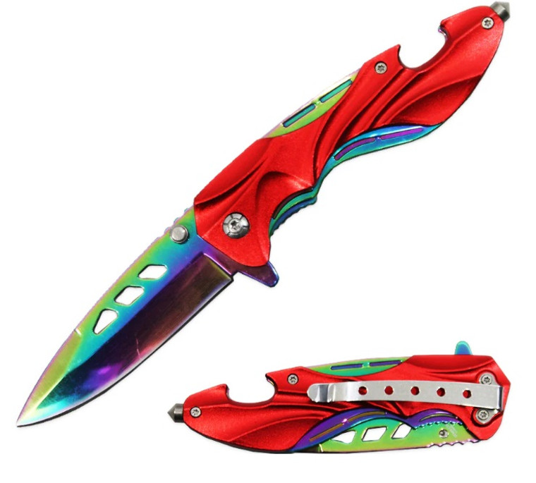 REX 4.5" RED METAL HANDLE  (KN1849-RD)