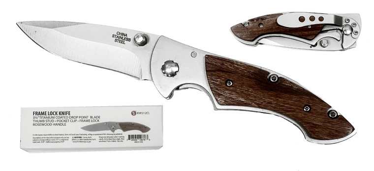 SE 3.3/4" CLIP POINT TIATANIUM  (KW312CL)