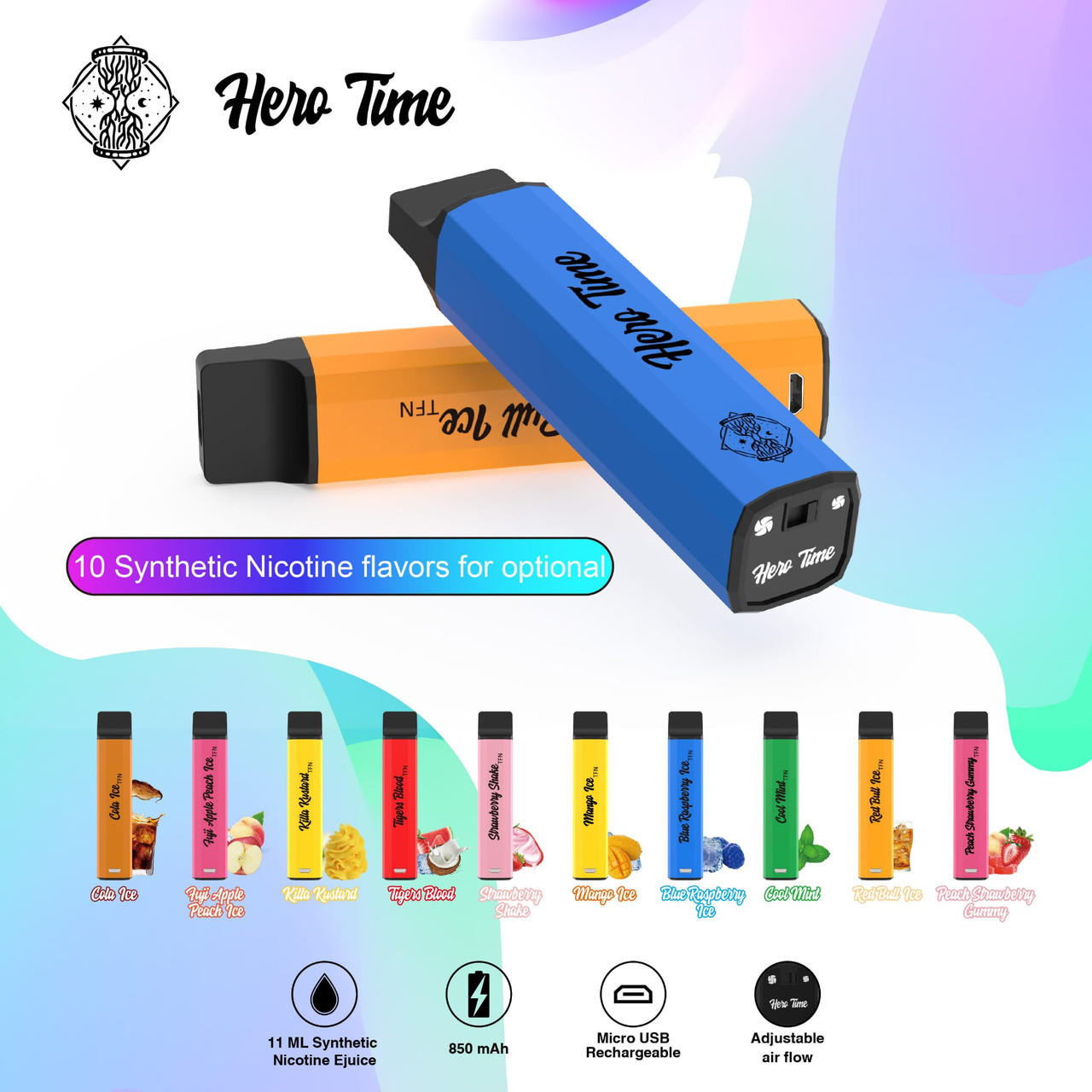 Hero Time TF 3800 - $6.44 - Rechargeable Disposable Vape | PerfectVape Hero Time TF 3800 - $6.44 - Rechargeable Disposable Vape | PerfectVape