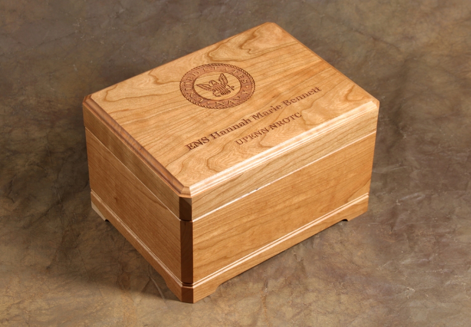 wooden collector medal storage box lapel