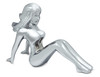 CHROME SITTING LADY HOOD ORNAMENT