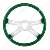 18" Vibrant Color 4 Spoke Steering Wheel - Emerald Green