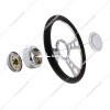 Chrome Aluminum 3-Bolt Hub Adapter for 9-Screw Steering Wheel