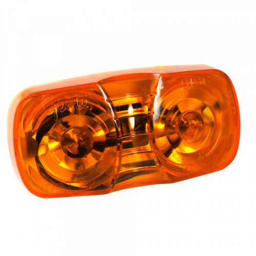 Two-Bulb Square-Corner Clearance Marker Lights Amber