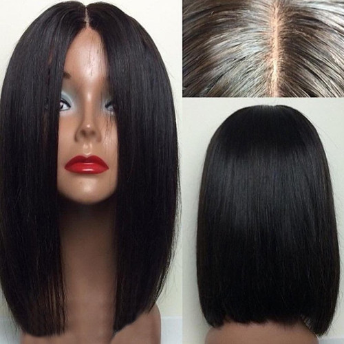 SHEQUEWIGS - MALAYSIAN HUMAN HAIR SHORT BOB LACE FRONT WIG - SLF026