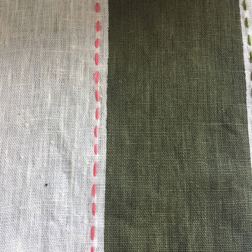 Stripe with Stitching - Green Stripe with Stitching - Green