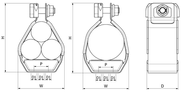 ELLIS VULCAN VRT+20 TREFOIL CABLE CLEAT