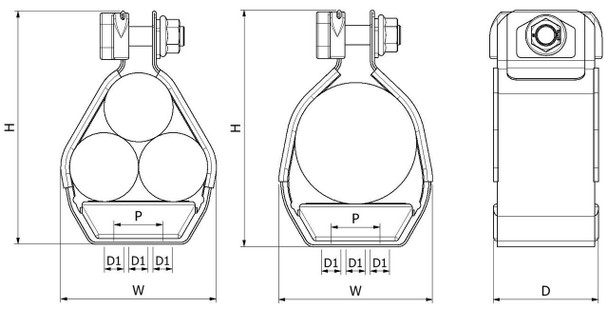 ELLIS VULCAN VRT+04 TREFOIL CABLE CLEAT