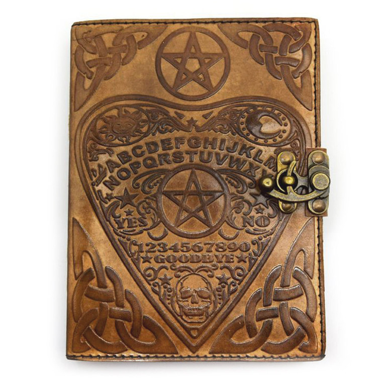 Ouija Planchette Leather Journal with Latch