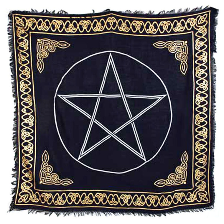 Pentagram Altar Cloth with Celtic Border (36 Inches)