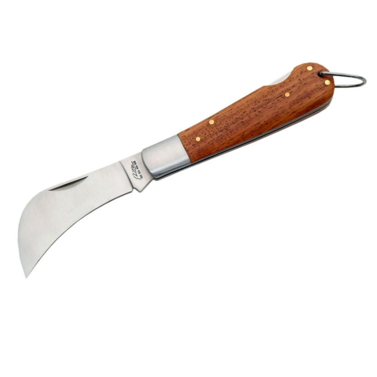 Wood Handle Folding Boline Knife