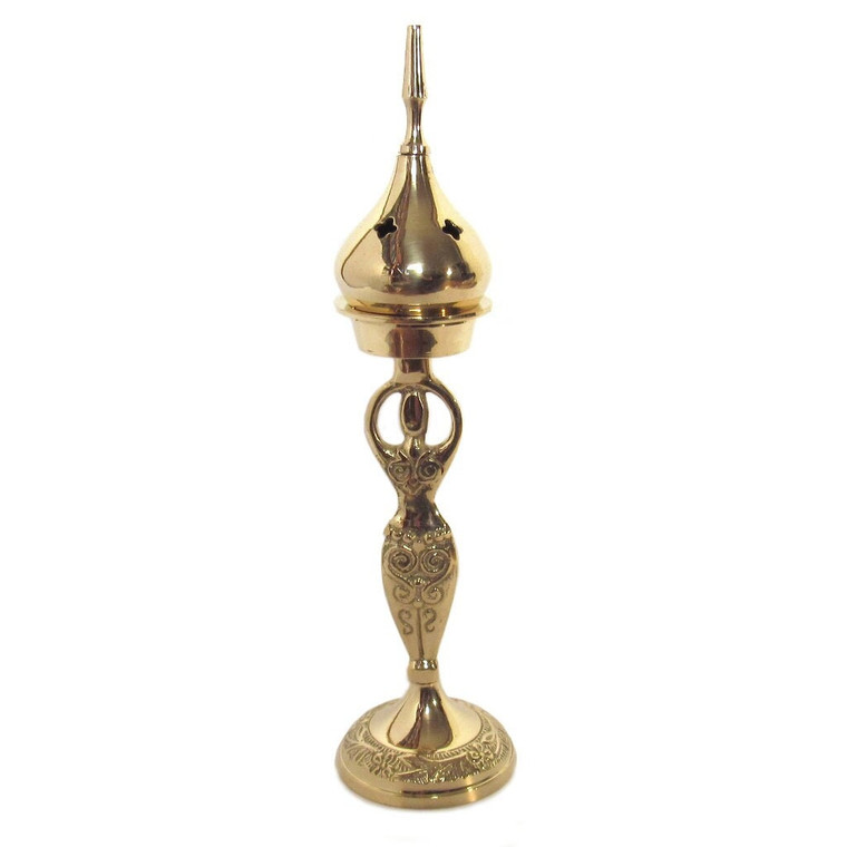 Goddess Brass Incense Burner