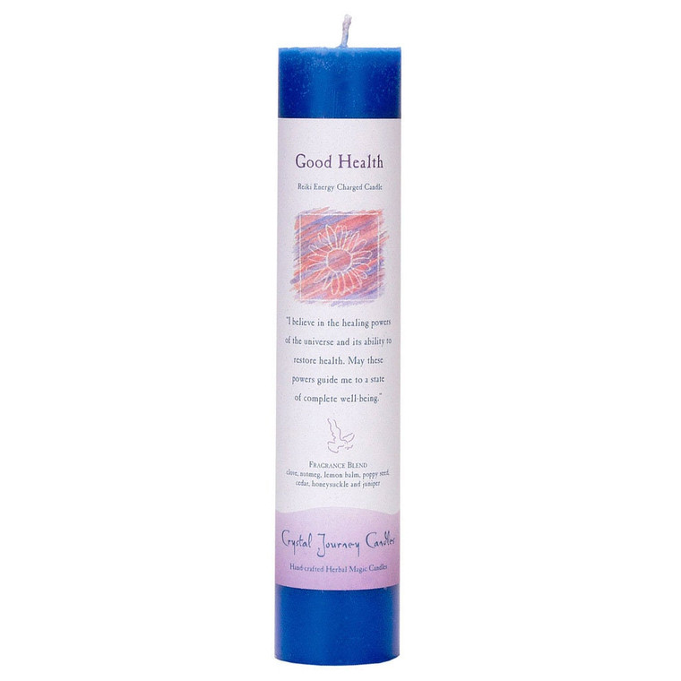Good Health Reiki Charged Pillar Candle by Crystal Journey