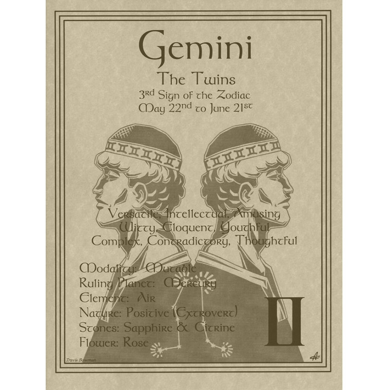 Gemini Zodiac Poster