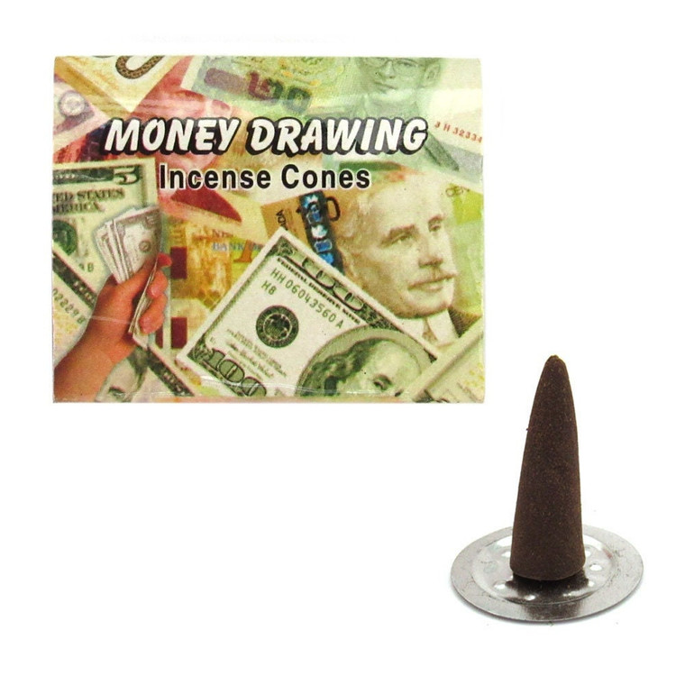 Money Drawing Incense Cones by Kamini (Box of 10 Cones)