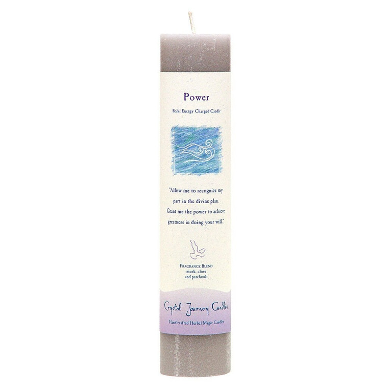 Power Reiki Charged Pillar Candle by Crystal Journey