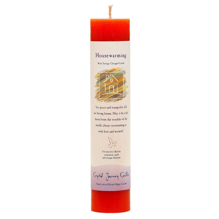 Housewarming Reiki Charged Pillar Candle by Crystal Journey