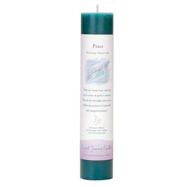 Peace Reiki Charged Pillar Candle by Crystal Journey