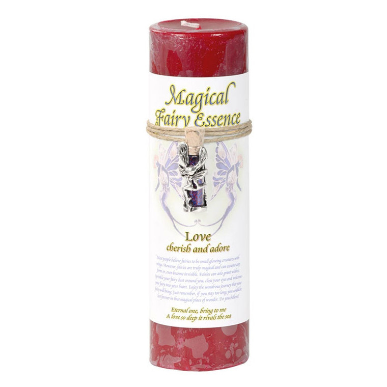 Love Pillar Candle with Magical Fairy Dust Necklace