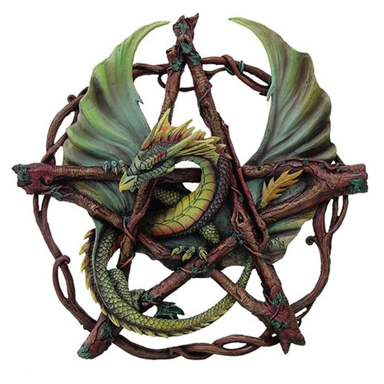 Forest Dragon Pentagram Plaque