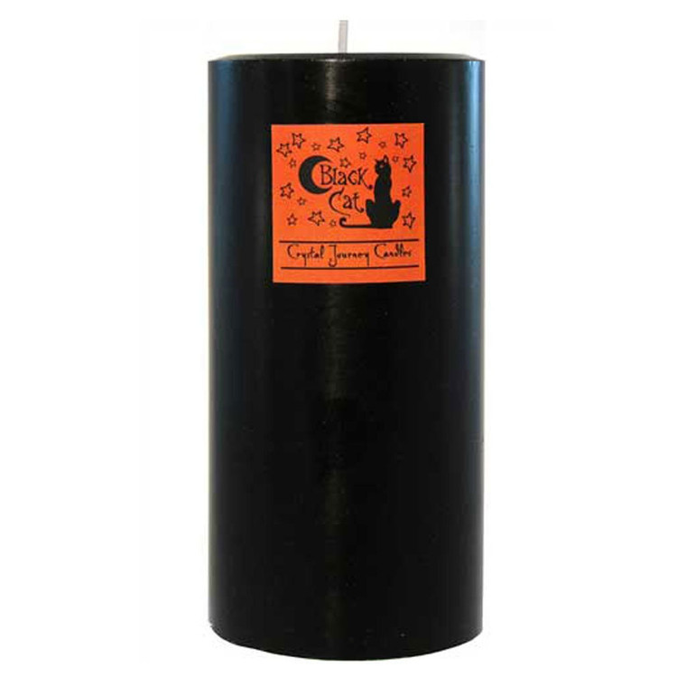 Large Black Cat Pillar Candle by Crystal Journey