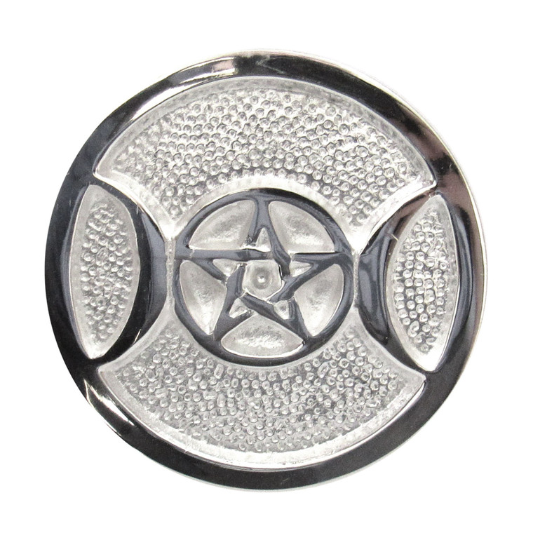 Triple Moon and Pentagram Altar Tile (3 Inches)