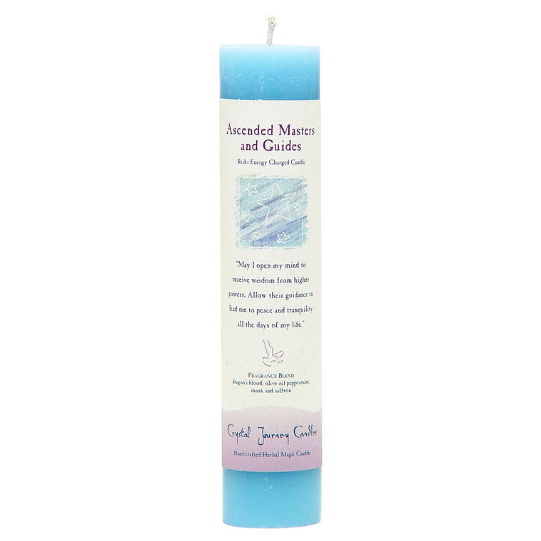 Ascended Masters and Guides Reiki Charged Pillar Candle by Crystal Journey