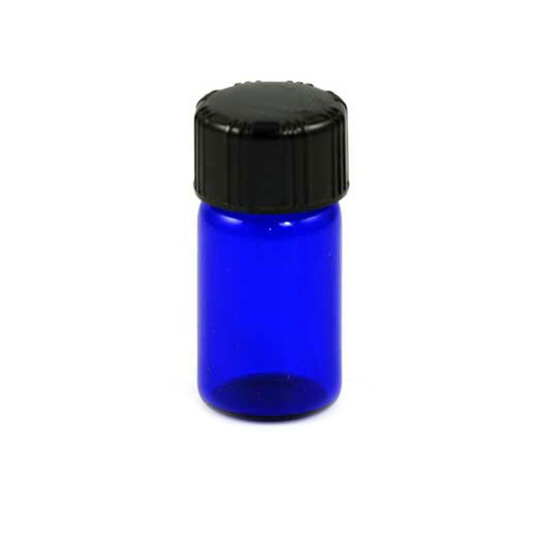 5/8 dram Blue Glass Bottle with Cap