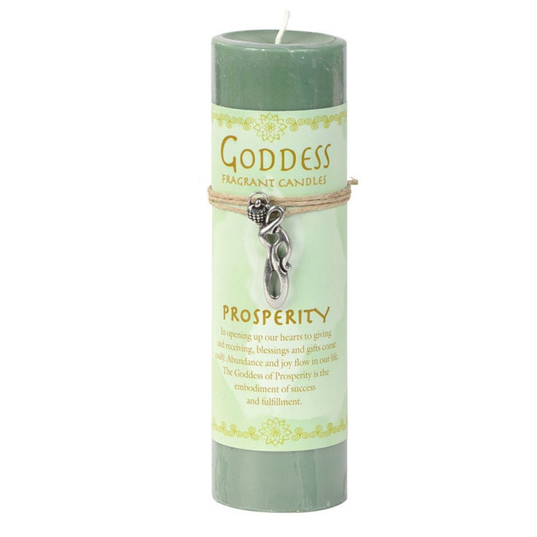 Prosperity Pillar Candle with Goddess Pendant
