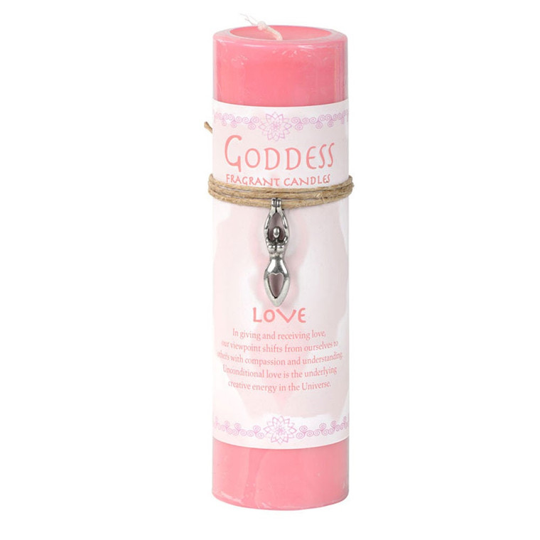 Love Pillar Candle with Goddess Pendant