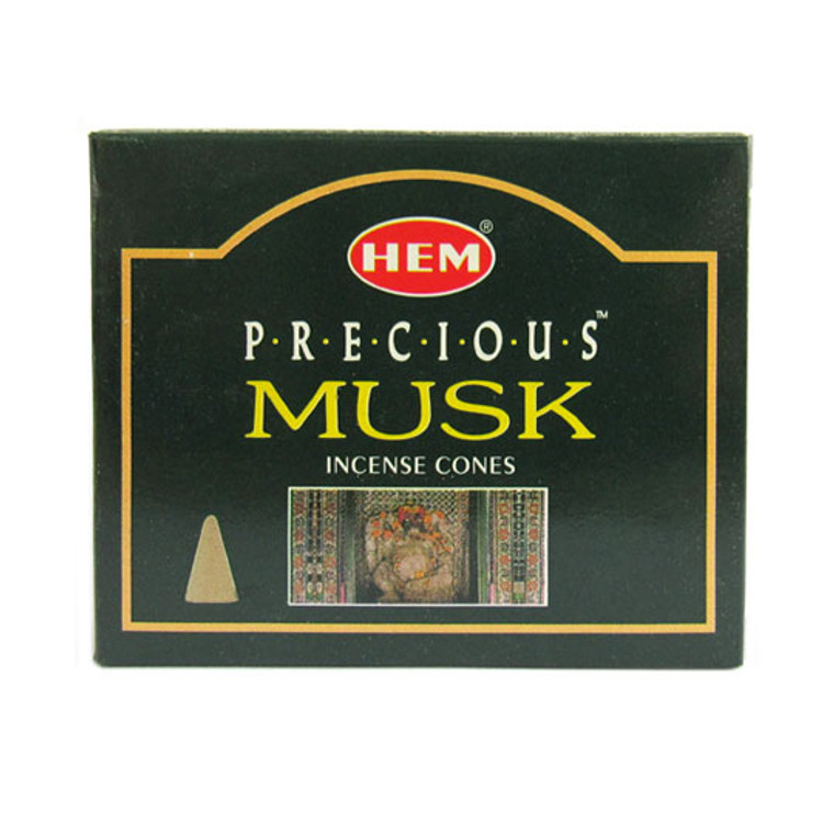 Precious Musk Cone Incense by HEM (Box of 10 Cones)