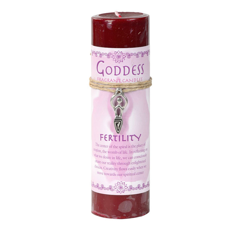 Fertility Pillar Candle with Goddess Pendant