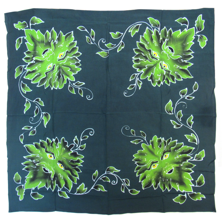 Green Man Hand-Painted Altar Cloth (36 Inches)